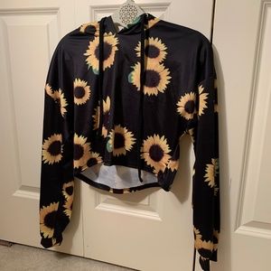 Shein sunflower cropped hoodie
